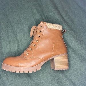 Brown leather boots. Worn once!